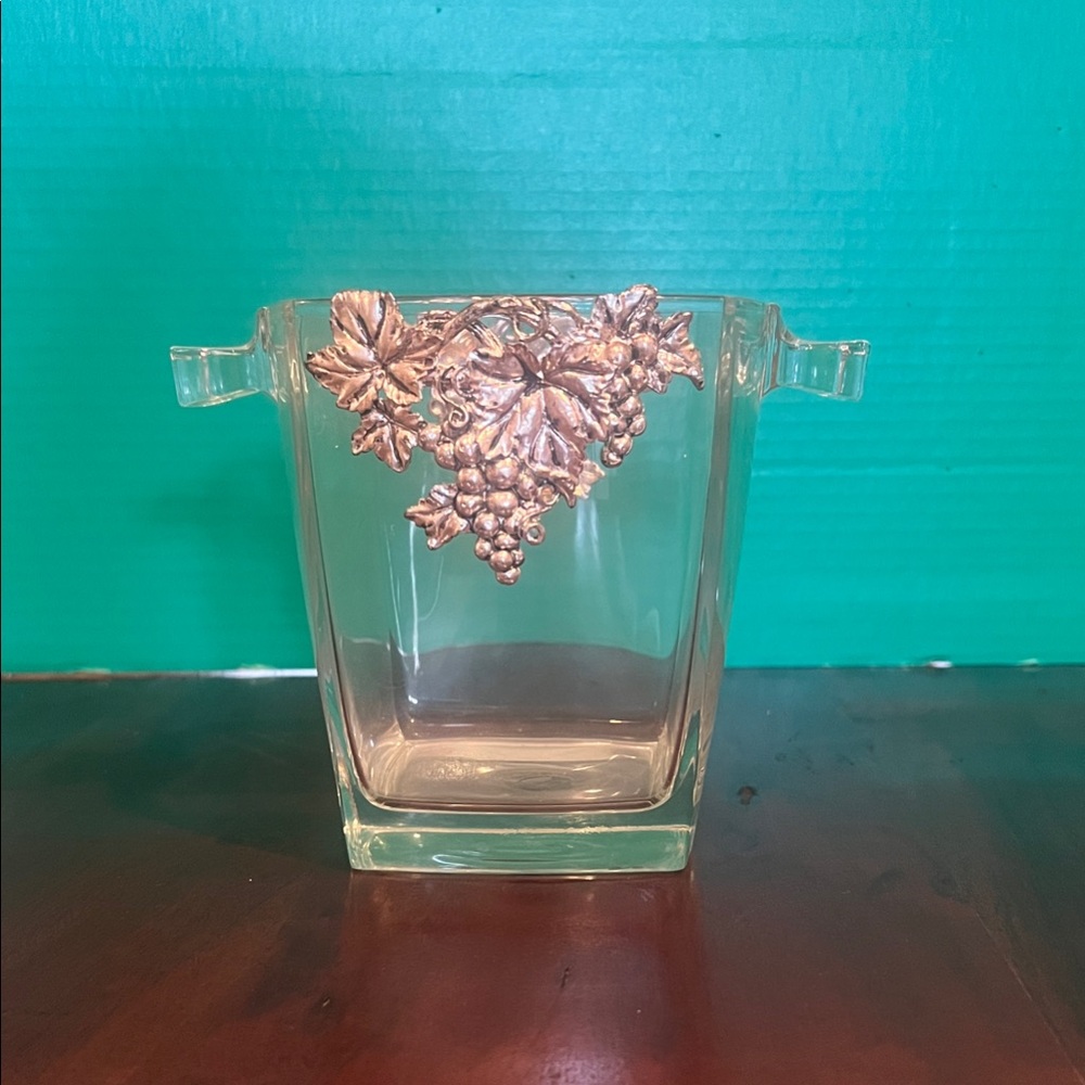 Arthur Court Glass Container with Silver Grape Accent